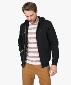 GEMO Sweat homme à capuche contenant du coton bio Noir