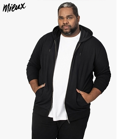 GEMO Sweat homme à capuche contenant du coton bio Noir