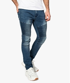 GEMO Jean homm coupe slim avec surpiqûres sur les cuisses Bleu