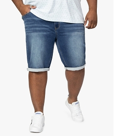 bermuda homme en jean extensible gris shorts en jeanA418301_1