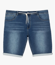 bermuda homme en jean extensible gris shorts en jeanA418301_4