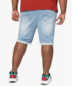 bermuda homme en jean extensible bleu shorts en jeanA418401_3