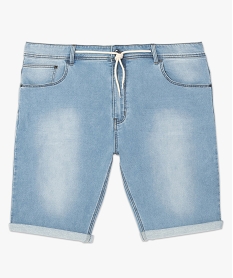 bermuda homme en jean extensible bleu shorts en jeanA418401_4