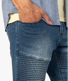 bermuda homme style biker gris shorts en jeanA418501_2