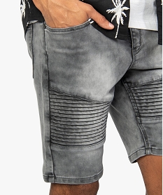 bermuda homme style biker gris shorts en jeanA418601_2