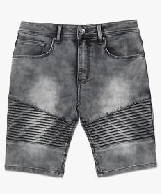 bermuda homme style biker gris shorts en jeanA418601_4