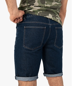 bermuda en jean homme coupe droite bleu shorts en jeanA418901_2