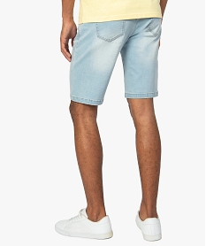 bermuda homme en jean contenant des matieres recyclees bleu shorts en jeanA419201_3