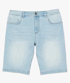 bermuda homme en jean contenant des matieres recyclees bleu shorts en jeanA419201_4