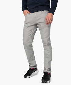 pantalon homme 5 poches straight en toile extensible grisA419301_1
