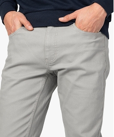 pantalon homme 5 poches straight en toile extensible grisA419301_2