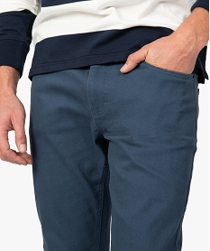 pantalon homme 5 poches straight en toile extensible bleuA419401_2