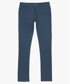pantalon homme 5 poches straight en toile extensible bleuA419401_4