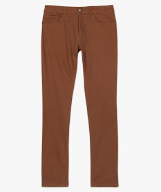 pantalon homme 5 poches straight en toile extensible brun pantalons de costumeA419501_4
