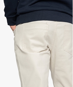 pantalon homme 5 poches coupe regular en toile unie blancA419601_2