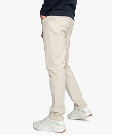 pantalon homme 5 poches coupe regular en toile unie blancA419601_3