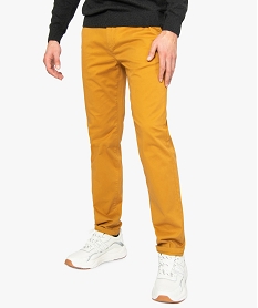 GEMO Pantalon homme chino coupe slim Jaune