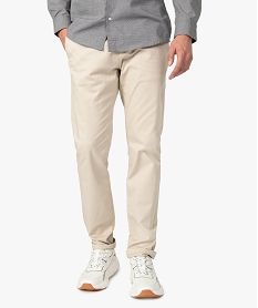 GEMO Pantalon homme chino coupe slim Blanc