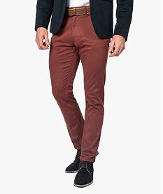 GEMO Pantalon homme chino coupe slim Rouge