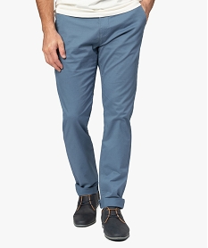 GEMO Pantalon homme chino coupe slim Bleu