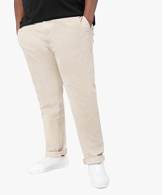 pantalon homme grande taille chino en stretch coupe straignt beigeA420401_1