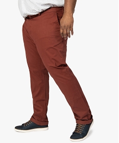 pantalon homme grande taille chino en stretch coupe straignt rougeA420501_1