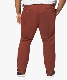 pantalon homme grande taille chino en stretch coupe straignt rougeA420501_3