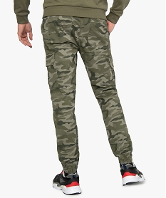 pantalon homme multipoches avec taille elastiquee vert pantalons de costumeA421101_3