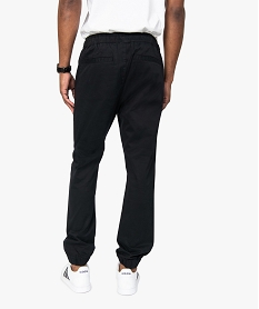 pantalon homme en toile avec taille et bas elastique noir pantalons de costumeA421401_3