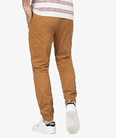 pantalon homme en toile avec taille et bas elastique orange pantalons de costumeA421501_3