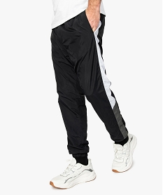 GEMO Pantalon de jogging homme avec bande sur le côté Noir