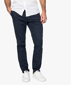 GEMO Pantalon homme chino coupe slim Bleu