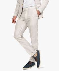 GEMO Pantalon de costume homme Beige