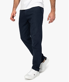 pantalon homme en lin et coton bleu pantalons de costumeA422001_1