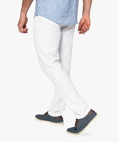 pantalon homme en lin et coton blanc pantalons de costumeA422101_3
