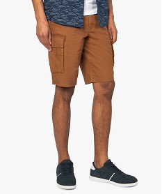 GEMO Bermuda homme large multipoche marron standard