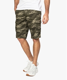 GEMO Bermuda homme à motif camouflage Vert