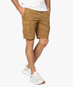 GEMO Bermuda homme multipoche à taille élastiquée orange chine
