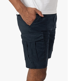 bermuda homme multipoche a taille elastiquee bleu shorts et bermudasA423601_2
