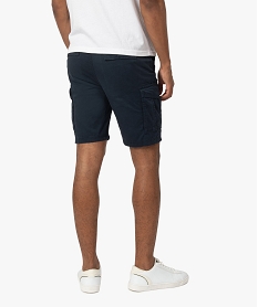 bermuda homme multipoche a taille elastiquee bleu shorts et bermudasA423601_3