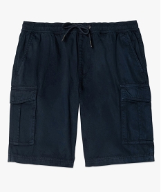 bermuda homme multipoche a taille elastiquee bleu shorts et bermudasA423601_4