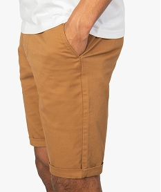 bermuda homme en toile extensible 5 poches coupe chino orangeA424001_2