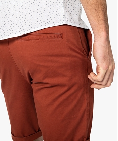 bermuda homme en toile extensible 5 poches coupe chino rougeA424301_2
