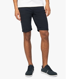 GEMO Bermuda homme en jean coloré délavé Bleu