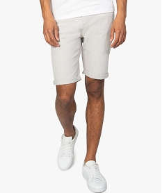 GEMO Bermuda homme en jean coloré délavé Gris