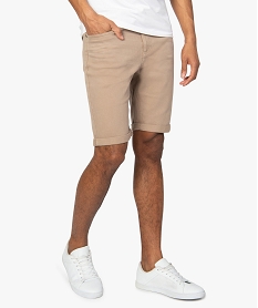 GEMO Bermuda homme en jean coloré délavé Beige