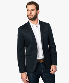 GEMO Veste de costume homme en maille piquée Bleu