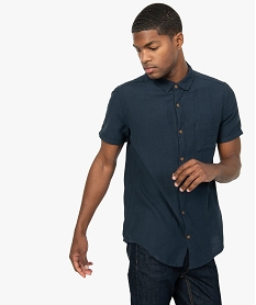 GEMO Chemise homme légère à manches courtes Bleu