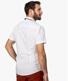 chemise homme a manches courtes et petits motifs bicolores blancA427301_3