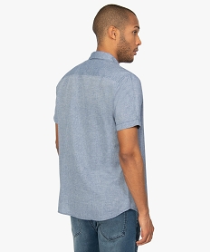 chemise homme chinee a manches courtes bleu chemise manches courtesA427501_3